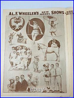 Antique Wheeler Sautelle Circus Carnival Poster courier WOW sideshow LRG