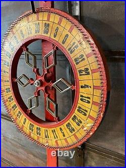 Antique Wood Double Sided 25 Carnival Gaming Wheel Vintage Casino Gambling Game