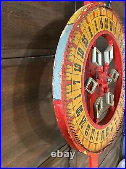 Antique Wood Double Sided 25 Carnival Gaming Wheel Vintage Casino Gambling Game