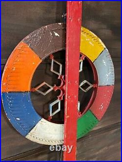 Antique Wood Double Sided 25 Carnival Gaming Wheel Vintage Casino Gambling Game