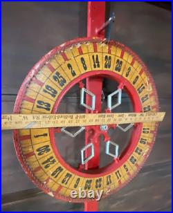 Antique Wood Double Sided 25 Carnival Gaming Wheel Vintage Casino Gambling Game