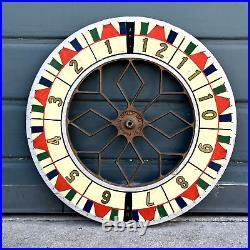 Antique Wood Double Sided 30 Carnival Gaming Wheel Vintage Casino Gambling