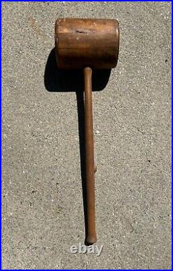 Antique Wood Hammer Circus Strong Man Carnival 14 Lb. Mallet FREESHIP