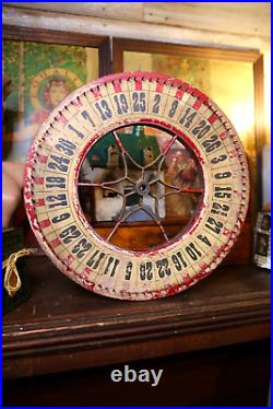 Antique Wood Roulette Gambling Carnival Wheel Casino Game Vintage Circus old