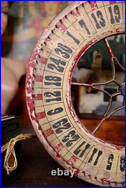 Antique Wood Roulette Gambling Carnival Wheel Casino Game Vintage Circus old