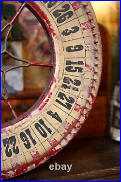 Antique Wood Roulette Gambling Carnival Wheel Casino Game Vintage Circus old