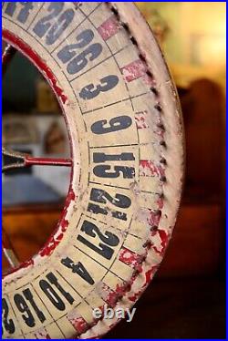 Antique Wood Roulette Gambling Carnival Wheel Casino Game Vintage Circus old