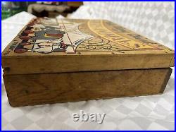 Antique Wooden Circus Animals On Wheels In Original Box