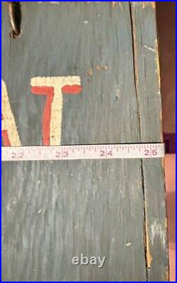 Antique Wooden Circus Sign 25 X 12 Knock Off Hat To Win Prize Hand Painted
