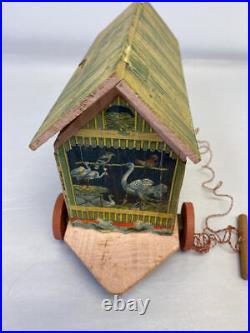 Antique Wooden Paul's Soap Circus Pull Toy W Ardico Castile Baby Soap Cat Dmg