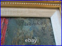 Antique Wpa Ashcan Style Oil Painting Art Deco Circus Rare Portrait Old Buchholz