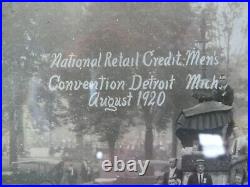 Antique Yard Long Panoramic Photo DETROIT Mich GRAND CIRCUS PARK Convention 1920