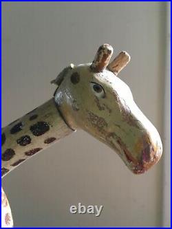 Antique Zoo Schoenhut Circus Giraffe Toy painted eyes