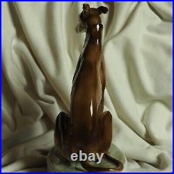 Antique Zsolnay Porcelain Greyhound Dog Pet Hunter Animal Hungary Handpainted