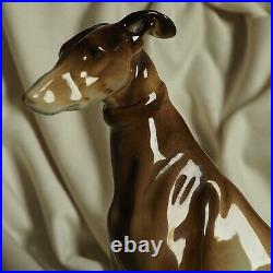 Antique Zsolnay Porcelain Greyhound Dog Pet Hunter Animal Hungary Handpainted