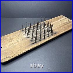 Antique c1850s Pillow of Nails Sideshow Victorian Circus Act Hemp Heckle Hetchel