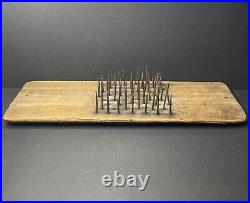 Antique c1850s Pillow of Nails Sideshow Victorian Circus Act Hemp Heckle Hetchel