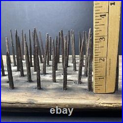 Antique c1850s Pillow of Nails Sideshow Victorian Circus Act Hemp Heckle Hetchel