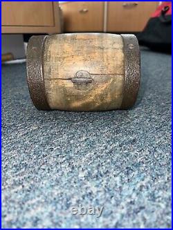 Antique carnival, circus, railroad, tent wooden mallet with iron ring bounds