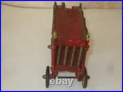 Antique iron art jm 109 OVERLAND CIRCUS Cage Wagon w Tiger & Driver cast iron