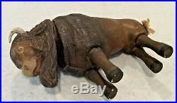 Antique original Schoenhut Humpty Dumpty Circus Wooden Buffalo (Bison) Toy VG