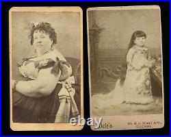 Antique sideshow circus photos fat lady maggie clark & little henriette moretz