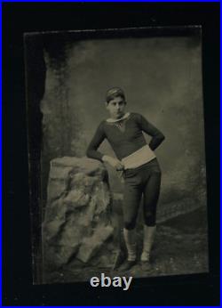 Antique tintype photo boy in Unusual Circus Costume acrobat 1800s 1800s Rare Antique tintype photo boy in Unusual Circus Costume acrobat 1800s 1800s Rare