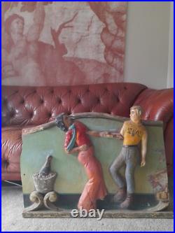 Antique unusual Sideshow Painted Fairground Funfair Circus Sign Sculpture Model