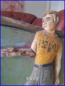Antique unusual Sideshow Painted Fairground Funfair Circus Sign Sculpture Model