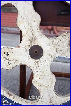 Antique wood Gambling Wheel Carnival Amusement Park Oddity 48 Horse Race old