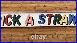 Antique wooden carnival sign ENGLAND 8 ft wood hand painted ADVERTISEMENT fair