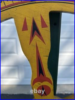 BEAUTIFUL! Antique Gambling Wheel Wood Carnival Game with Original Stand 30s-40s