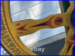 BEAUTIFUL! Antique Gambling Wheel Wood Carnival Game with Original Stand 30s-40s