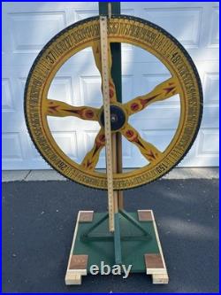 BEAUTIFUL! Antique Gambling Wheel Wood Carnival Game with Original Stand 30s-40s