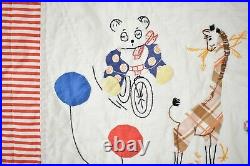 BEAUTIFUL Vintage 30's Pictorial Applique Crib Quilt Circus Animals & Balloons