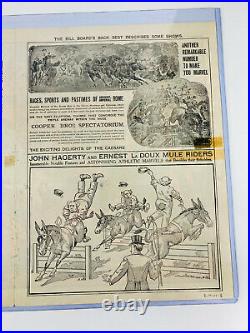 BEAUTY Antique Cooper Bros Circus Carnival Program Poster nice courier