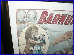 Barnum & Bailey Greatest SHOW on EARTH Circus LIONS Antique STROBRIDGE Litho