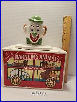Barnum's Animal Crackers Cookie Jar clown circus vintage 1972 Nabisco