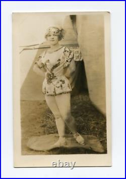 Beautiful Circus Sideshow Performer, Tents, Antique Real Photo Postcard