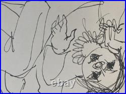 Beautiful Drawing 1958 Ink Circus Horse Man Woman Art to Identify Antique 20th