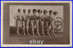 Bicycle Circus Jackson Family Cycling Troupe Antique Real Photo Postcard Rppc