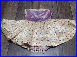 Burlesque Costume Satin Polkadot Dress Circus Ballet Dance Showgirl Flaws 40s