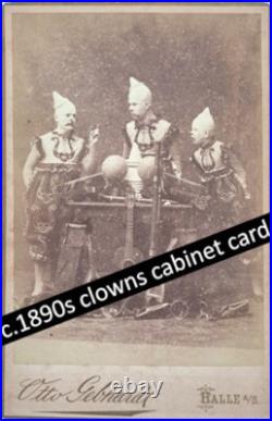 C. 1890s Circus Clowns cabinet card photograph music hall Halle an der Saale