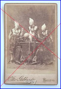 C. 1890s Circus Clowns cabinet card photograph music hall Halle an der Saale