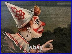 C1905 Vintage Derby Dog Biscuits Store Advertising Old Sign Antique Circus Clown