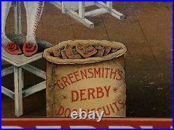 C1905 Vintage Derby Dog Biscuits Store Advertising Old Sign Antique Circus Clown