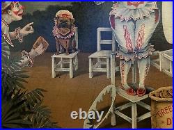 C1905 Vintage Derby Dog Biscuits Store Advertising Old Sign Antique Circus Clown