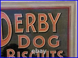 C1905 Vintage Derby Dog Biscuits Store Advertising Old Sign Antique Circus Clown