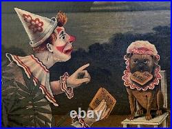 C1905 Vintage Derby Dog Biscuits Store Advertising Old Sign Antique Circus Clown