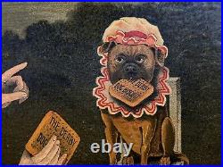 C1905 Vintage Derby Dog Biscuits Store Advertising Old Sign Antique Circus Clown